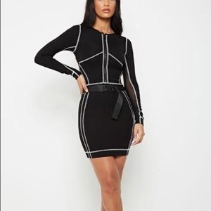 Maniere de Voir Overlock Stitch Bodycon Dress